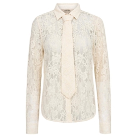  Mos Mosh Kether Lace Tie Skjorte, Ecru